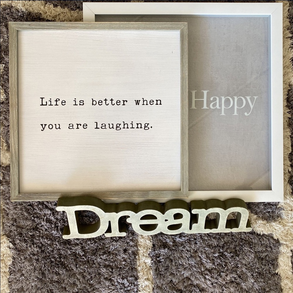 3 Light Gray/White Boho Frames